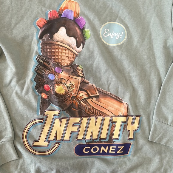 Her Universe Thor Love and Tinder Infinity Conez Crew Neck Sweatshirt - Picture 2 of 3